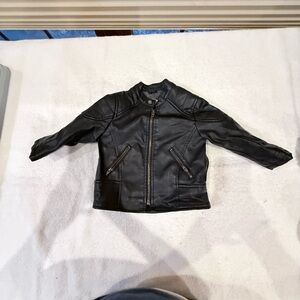 Black faux Leather Jacket for Kids
